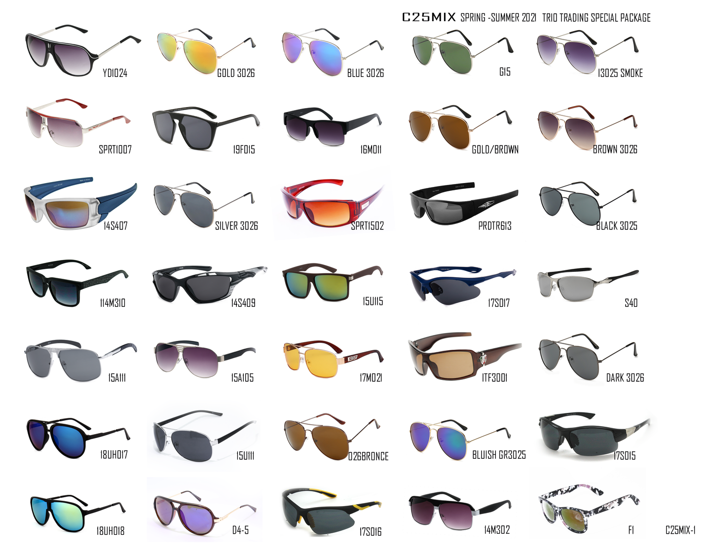 Mixed Sunglasses For Men & Women & Kids No Duplicate Styles