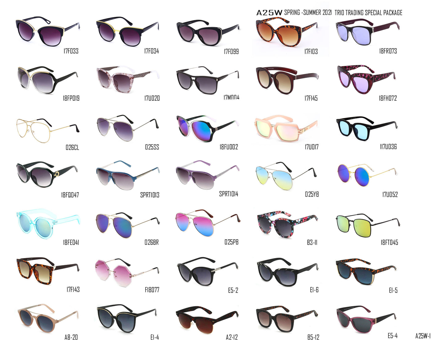 Mixed Sunglasses For Men & Women & Kids No Duplicate Styles