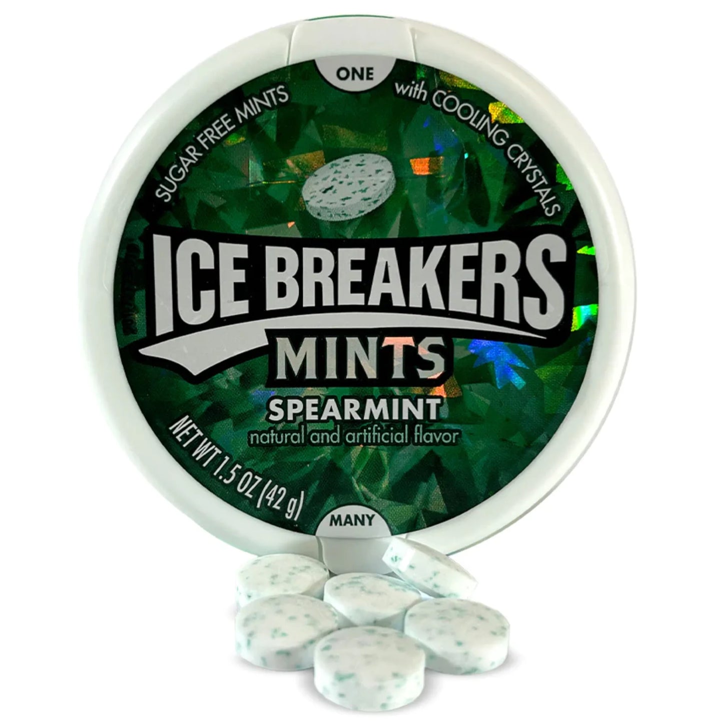 ICE BREAKERS SPEARMINT Sugar Free Mints Tins, 1.5 Oz. 2 Pack (16 Count) DOUBLE UP and SAVE