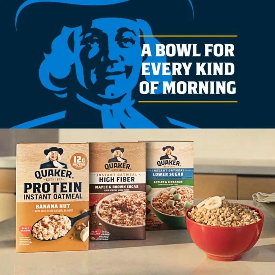 Hot Deals Quaker Blueberry & Strawberry flavored Instant Oatmeal, Quick Cook Oatmeal, 1.69 oz Cup