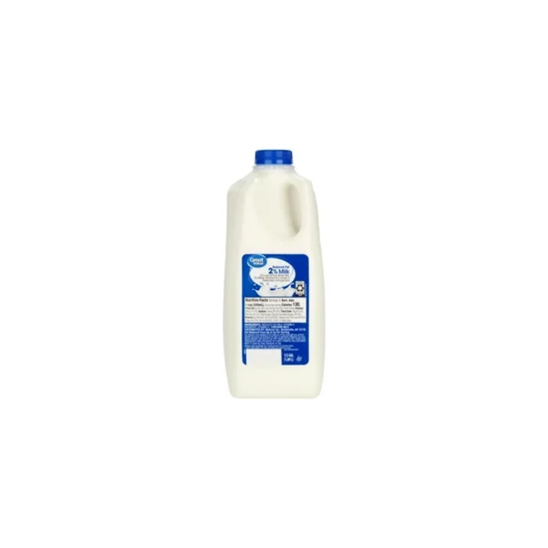 Great Value Lactose Free 2% Reduced Fat Milk, Half Gallon, 64 fl oz