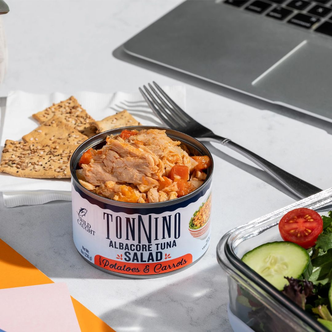 Canned Food Tonnino Premium Albacore Tuna Salad with Potatoes and Carrots 8oz, Wild Caught, Gluten Free, Ready To Eat