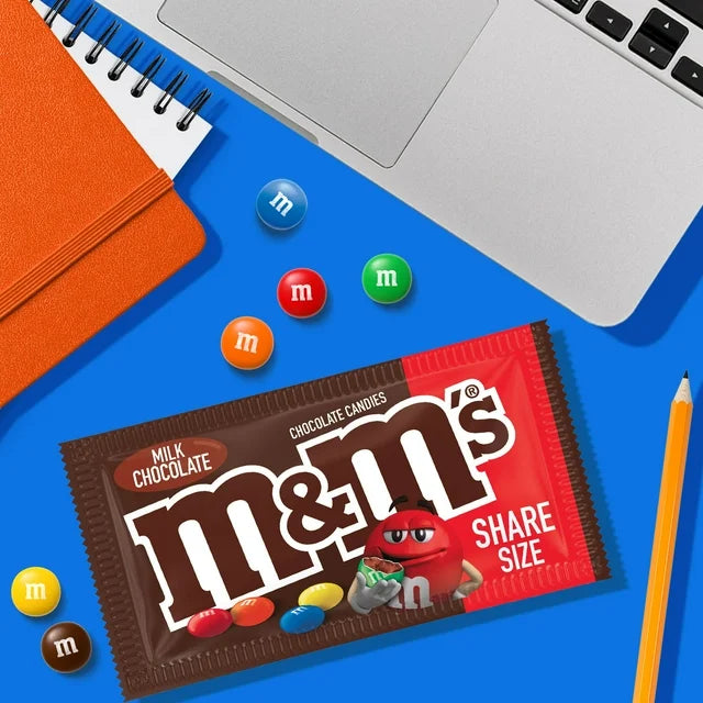 (6 pack) M&M'S Milk Chocolate Candy Pouch, Sharing Size, 3.14 oz