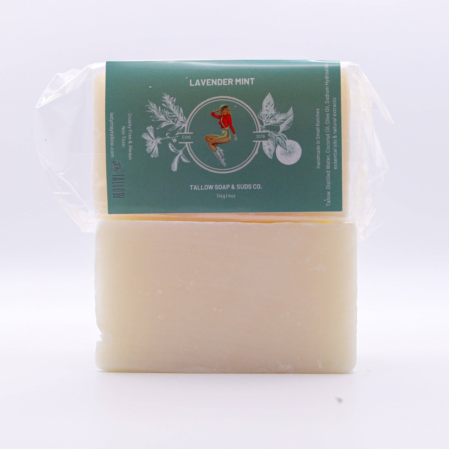 Lavender Mint Tallow Soap, All Natural Face, Body, Hair