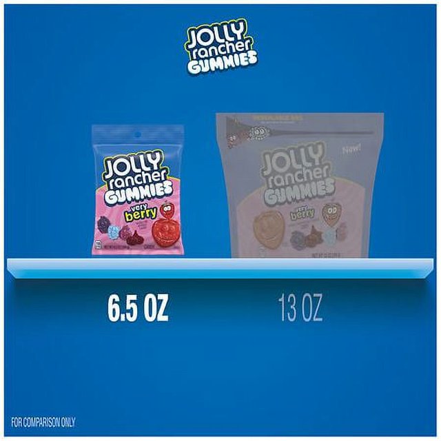 Jolly Rancher Gummies Fruit Flavored Candy Very Berry 6.5 oz Pack of 2