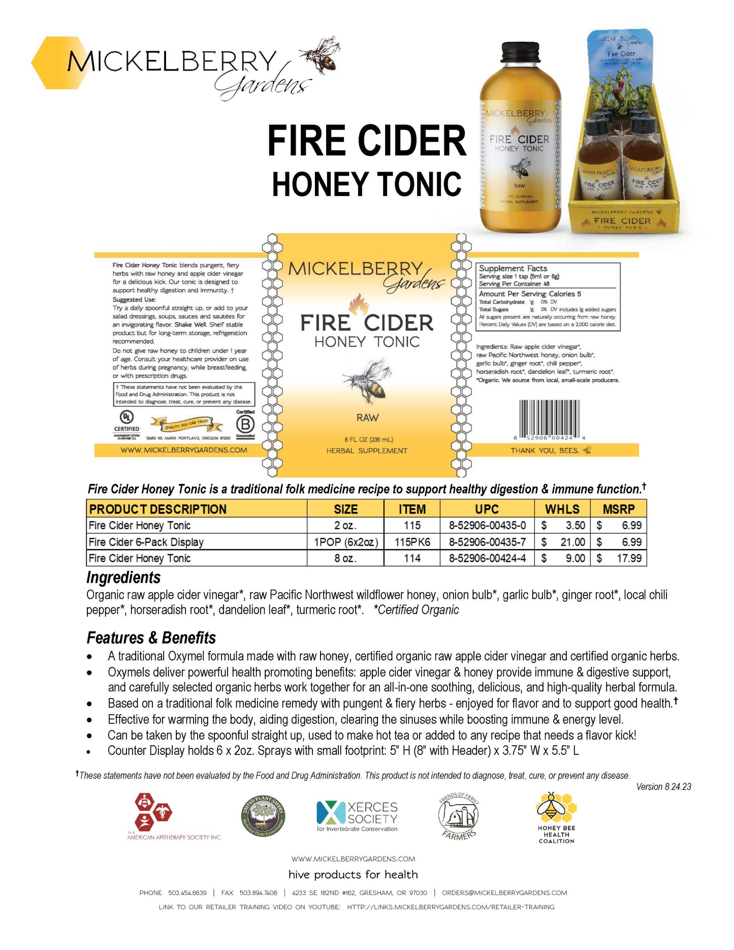 Fire Cider Display 2 oz (Pack of 6)