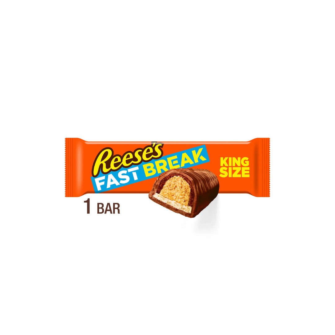 Reese's Fast Break Milk Chocolate, Peanut Butter and Nougat King Size Candy, Bar 3.5 oz
