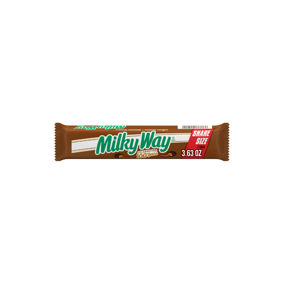 Milky Way Candy Milk Chocolate Bar Share Size, 3.63 oz (Packaging may vary)