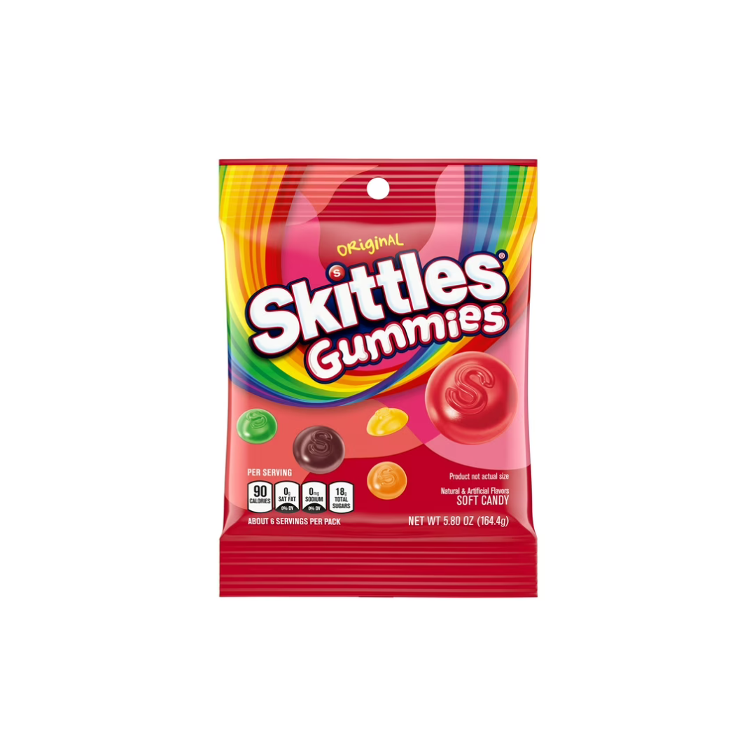 2X-Skittles Original Gummy Candy Bag - 5.8 oz