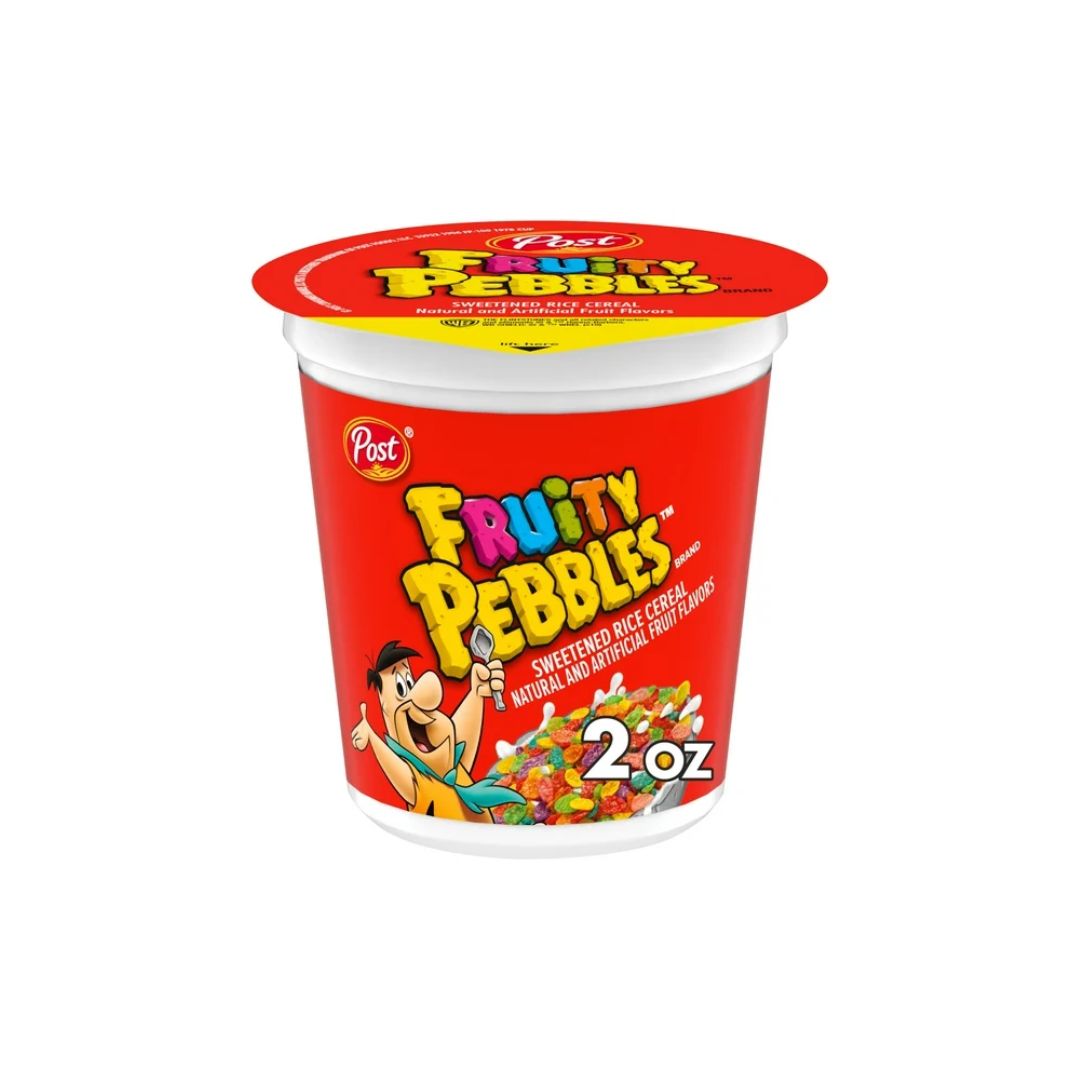 Post Fruity PEBBLES Cereal, Fruity Kids Cereal, Crunchy 2 oz Individual Cup