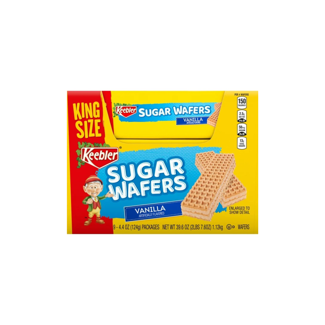 Keebler Vanilla Sugar Wafers, 4.4 oz King Size Bars 9 Count