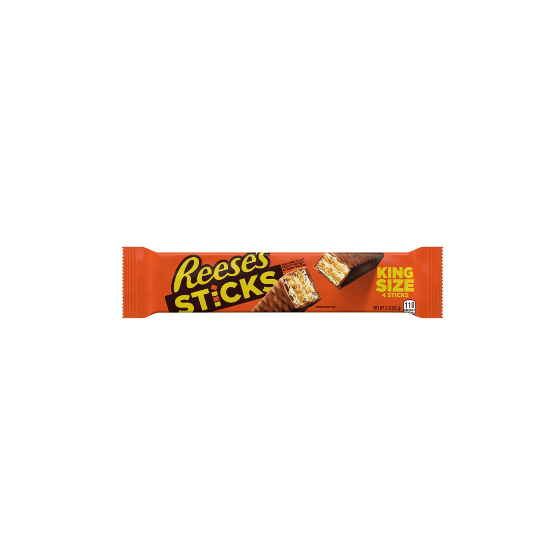 Reeses Peanut Butter Sticks Crispy Wafers Milk Chocolate King Size - 4 Count 3 oz Package May Vary