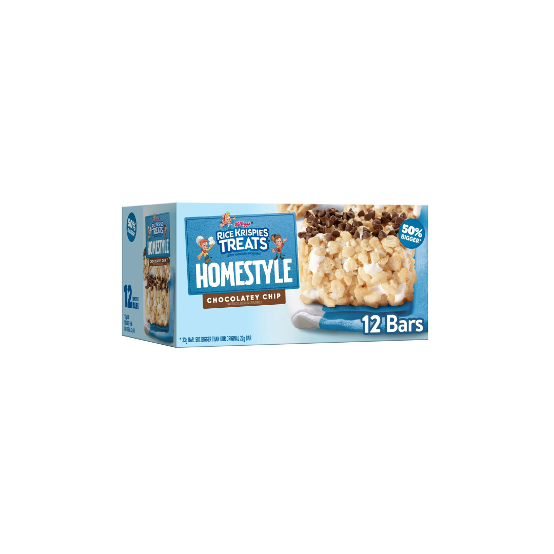 Rice Krispies Treats Homestyle Chocolatey Chip Chewy Crispy Marshmallow Squares, Ready-to-Eat, 13.96 oz, 12 Count
