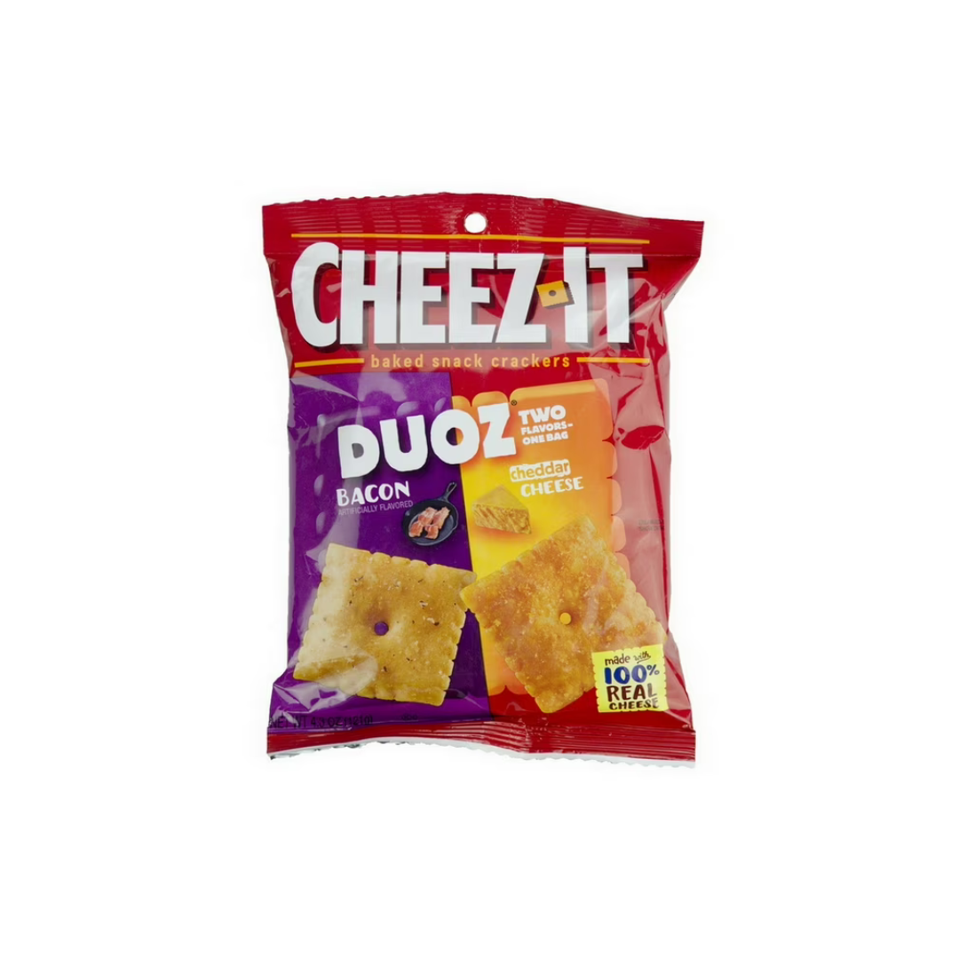 (Price/case)Cheez-It Duoz Bacon And Cheddar Cheese Crackers 4.3 Ounce Per Pack - 6 Per Case