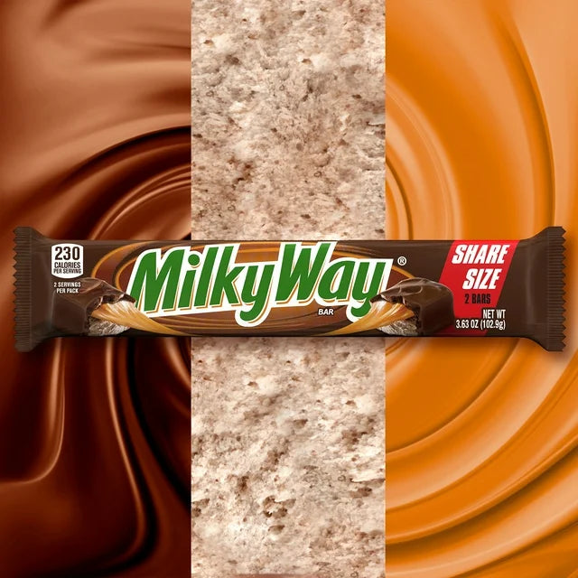 Milky Way Candy Milk Chocolate Bar Share Size, 3.63 oz (Packaging may vary)