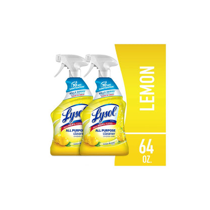 Lysol All Purpose Cleaner, Complete Clean, Lemon Breeze Scent, 64 oz, (2 Pack)