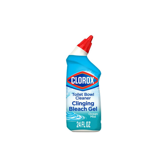 Clorox Toilet Bowl Cleaner Clinging Bleach Gel, Cool Wave, 24 fl oz