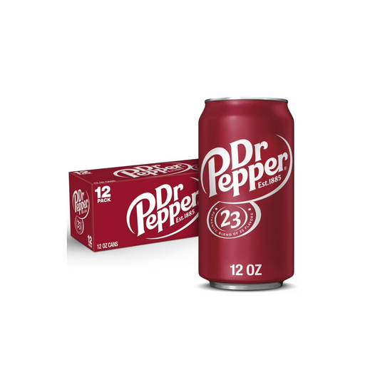 Dr Pepper Soda Pop, 12 fl oz, 12 Pack Cans