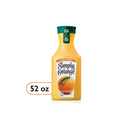 Simply Non GMO Orange Juice No Pulp, 52 fl oz Bottle