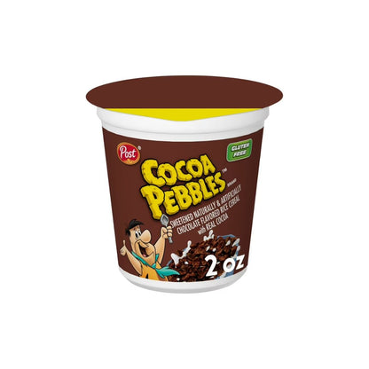 Post CocoPEBBLES Cereal, Chocolatey Kids Cereal, Gluten Free, Crunchy 2.0 oz Individual Cereal Cup