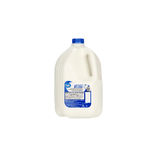 Great Value, 2% Reduced Fat Milk, Gallon, Refrigerated