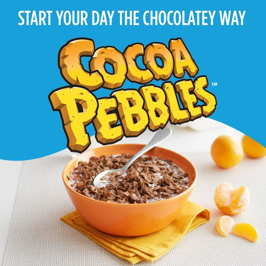 Post CocoPEBBLES Cereal, Chocolatey Kids Cereal, Gluten Free, Crunchy 2.0 oz Individual Cereal Cup