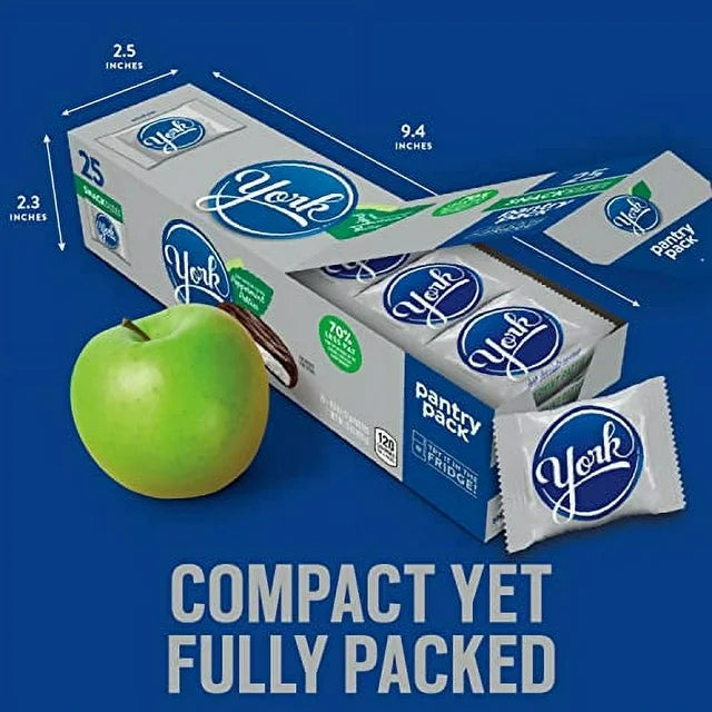 YORK Dark Chocolate Snack Size Peppermint Patties, Candy Pantry Packs, 0.6 Ounce (Pack of 25)
