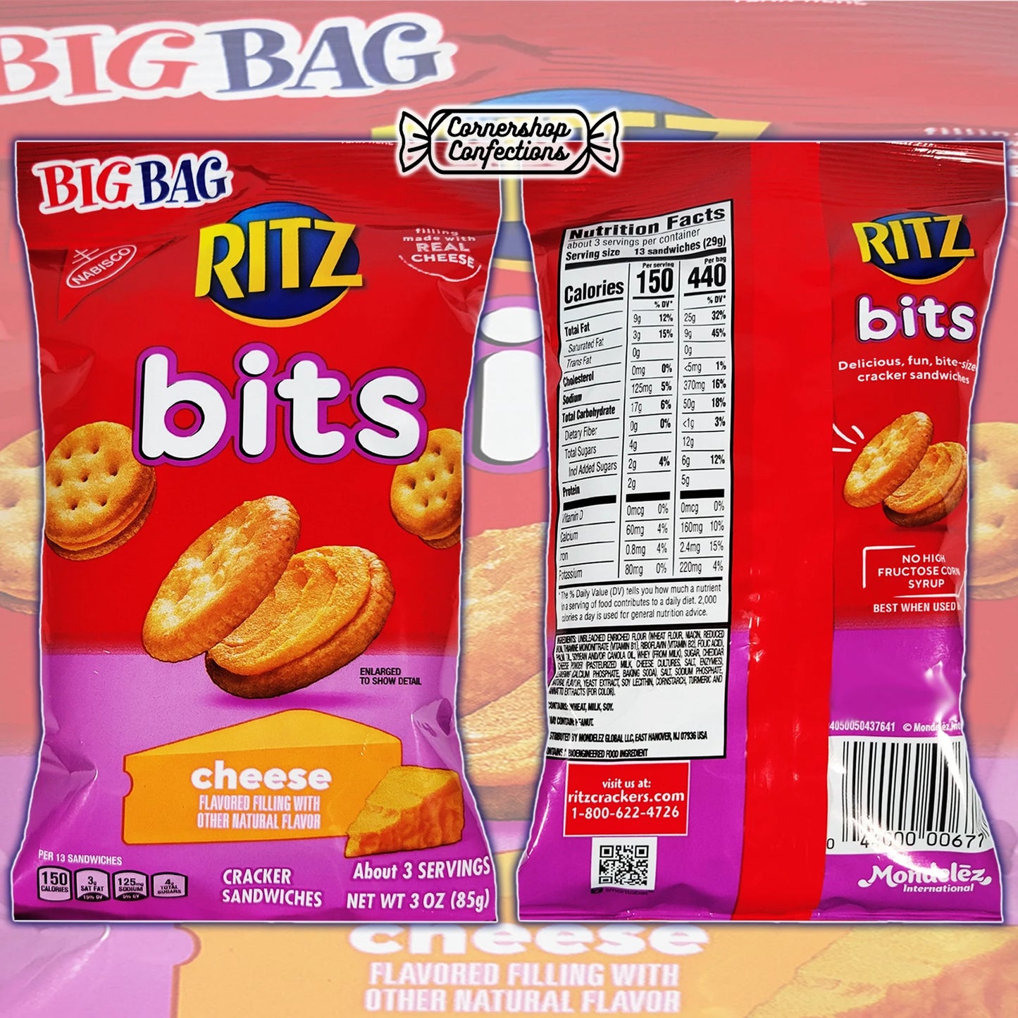 Sandwich Cookie Big Bag Snacks Bundle Pack - Ritz Bits Cheese