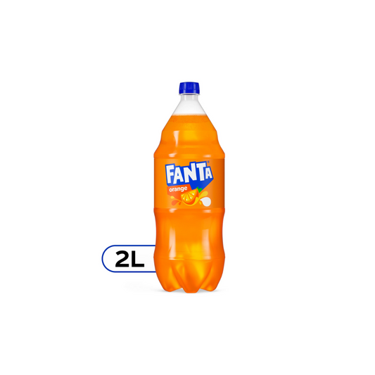 Fanta Orange Fruit Soda Pop, 2 Liter Bottle