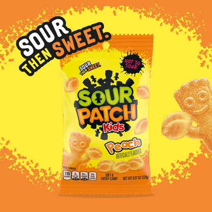 Sour Patch Kids Peach Soft & Chewy Candy, 8.07 Oz (Packaging May Vary)