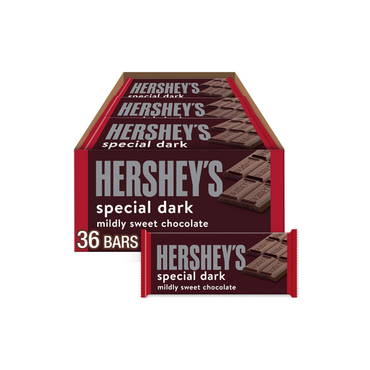 Hershey's Special Dark Mildly Sweet Chocolate Bars, 1.45 oz, Case of 36