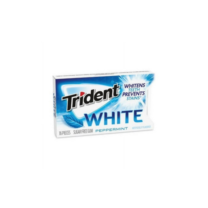 Trident White Sugar-Free Peppermint Gum, 16 Piece, 9 Count