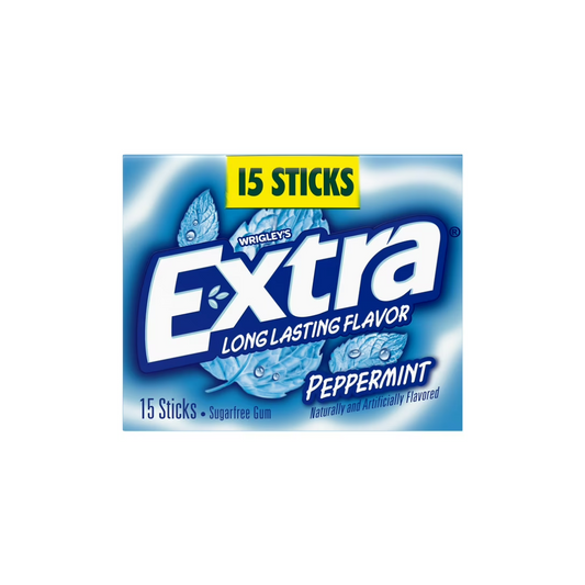 Extra Gum Peppermint Sugar Free Chewing Gum, Single Pack - 15 Stick