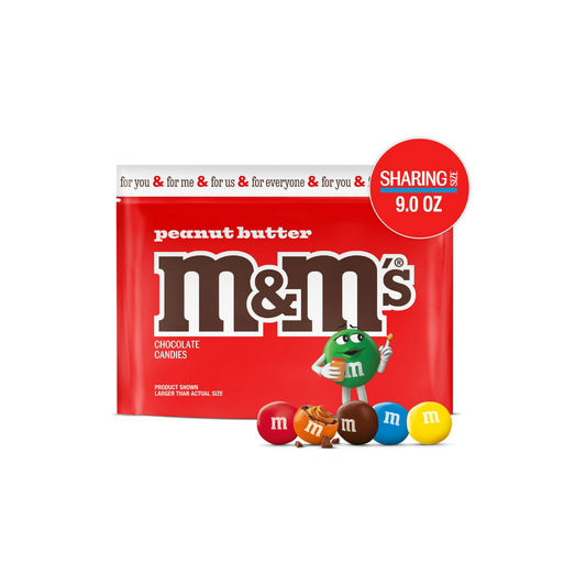 M&M's Peanut Butter Milk Chocolate Candy, Sharing Size - 9 oz Bag