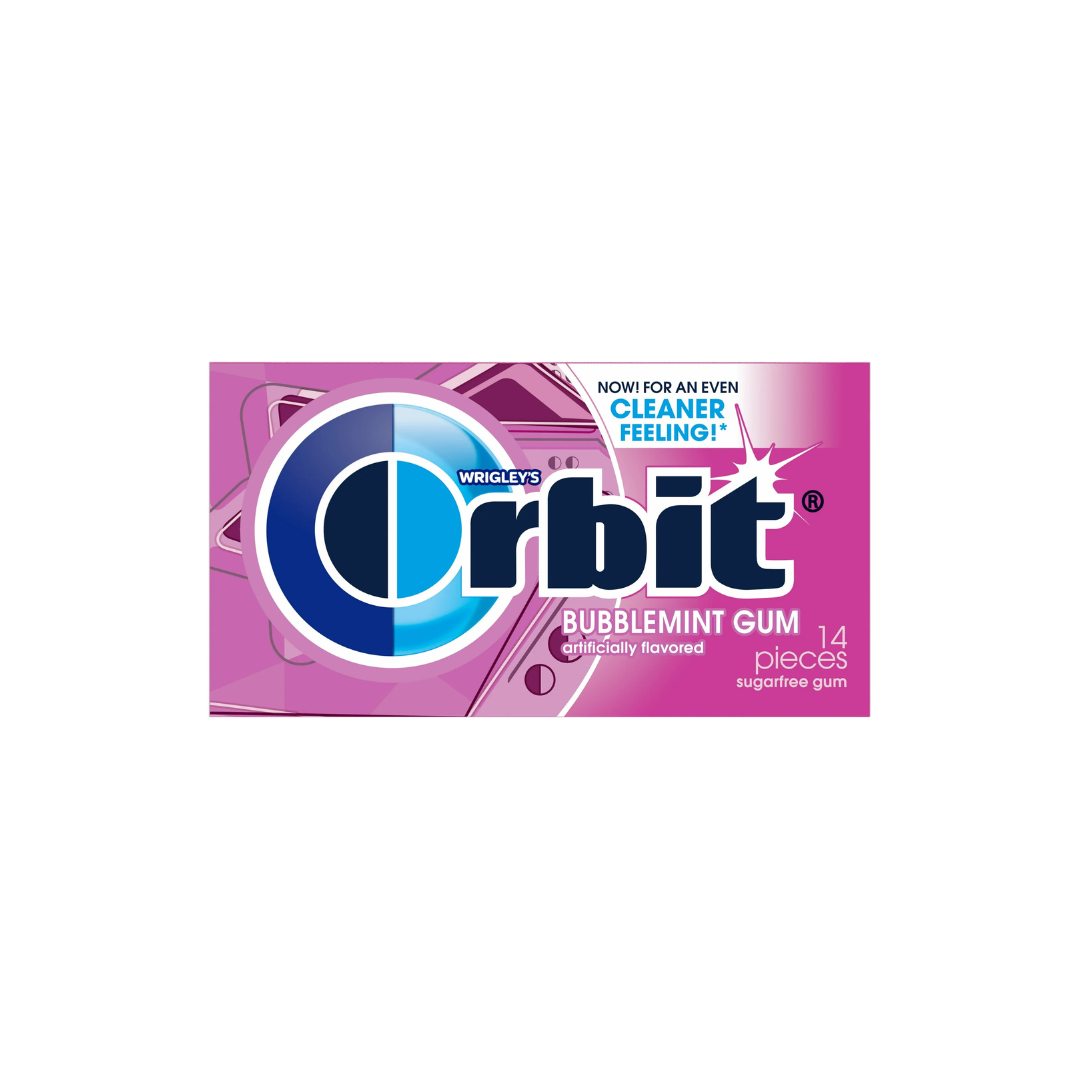 Orbit Gum Bubblemint Sugar Free Chewing Gum, Single Pack - 14 Piece