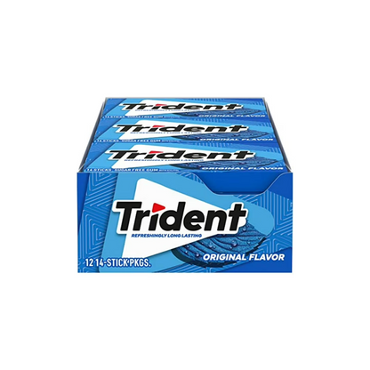 Trident Original Flavor Sugar Free Gum, 12 Packs of 14 Pieces (168 Total Pieces)