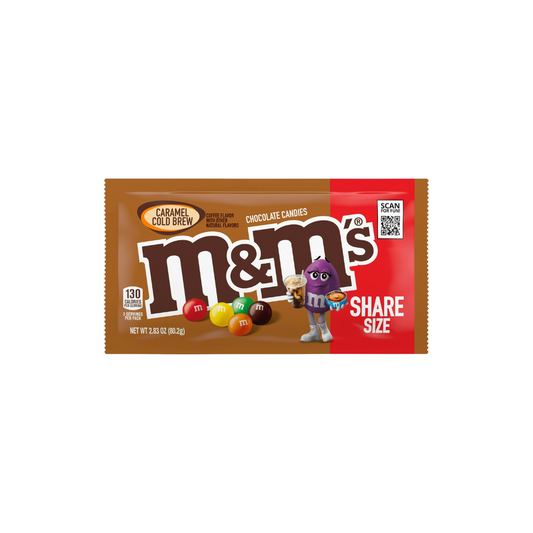 M&M's Caramel Cold Brew Milk Chocolate Candy, Share Size - 2.83 oz