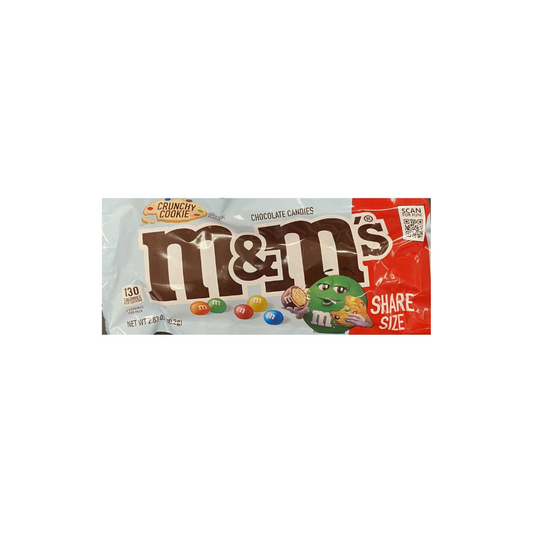 M&M'S CRUNCHY COOKIE Milk Chocolate Candy Candies M&MS 2.83 oz Bag - SHARE SIZE