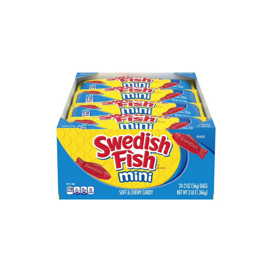 SWEDISH FISH Mini Soft & Chewy Candy, 24 - 2 oz Bags