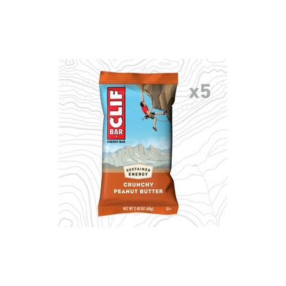 CLIF BAR Crunchy Peanut Butter Energy Bars, Plant Based Protein Bars, 5ct