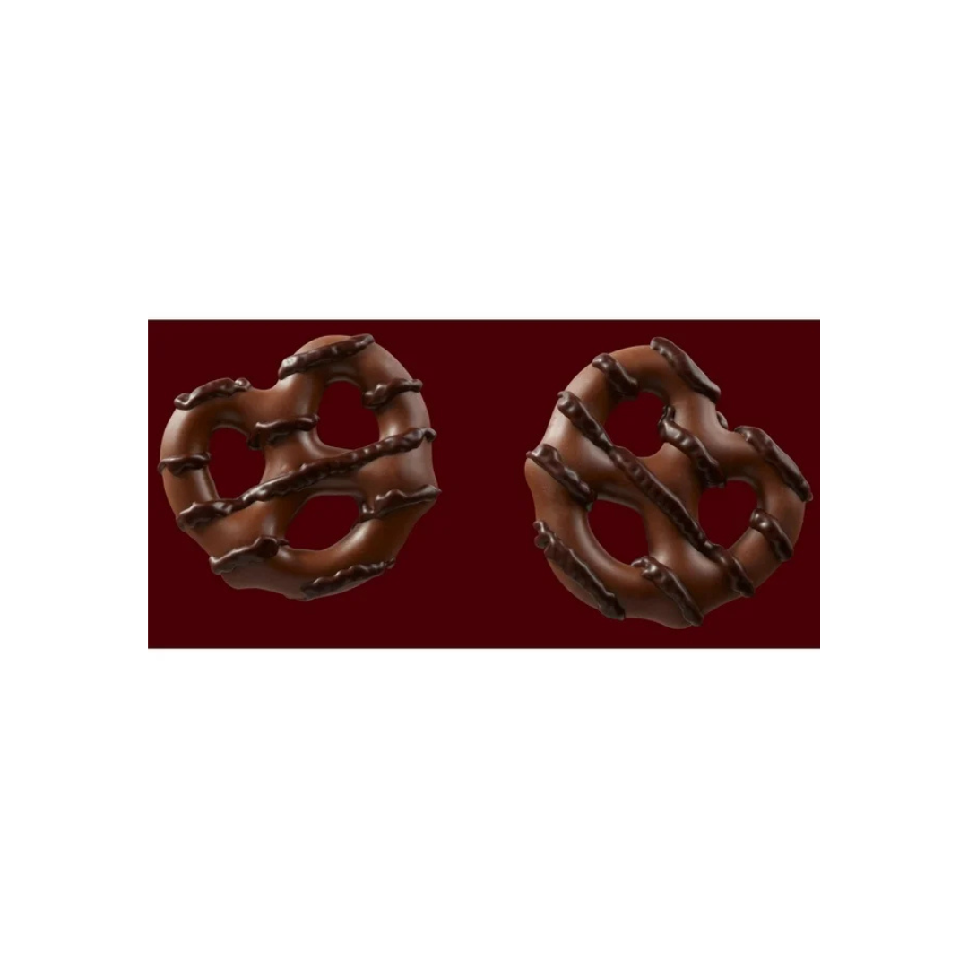 HERSHEY'S, Dipped Pretzels Milk and Dark Chocolate Covered Pretzel Candy, 8.5 oz, Bag