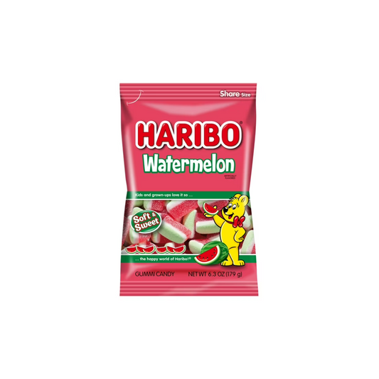 HARIBO Watermelon 6.3oz Gummy Pack of 1 Peg Bag