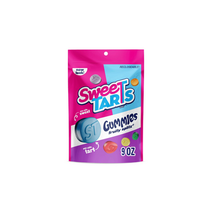 SweeTARTS Gummies Fruity Splitz, Candy, Sweet and Tart, Resealable Bag, 9 oz