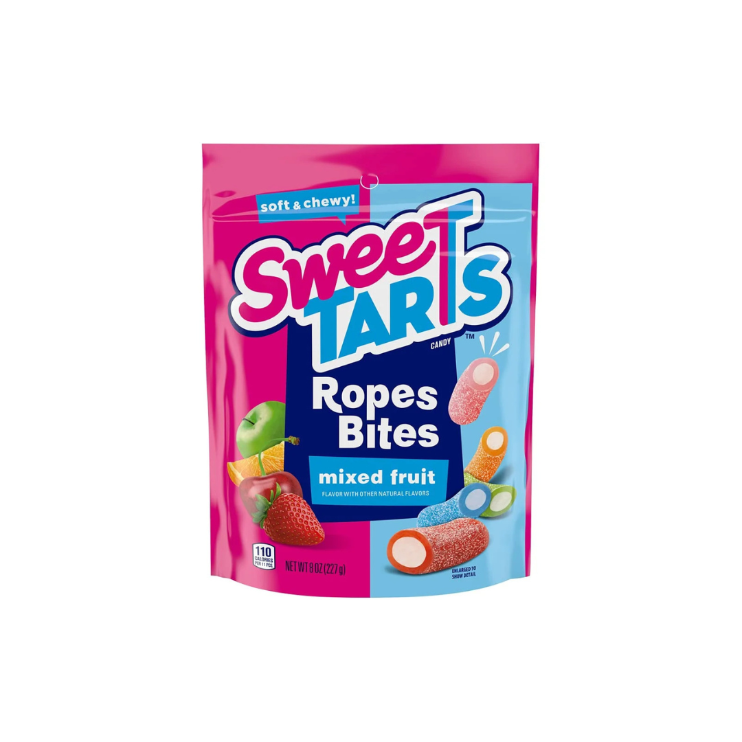 SweeTARTS Ropes Bites, Mixed Fruit-Flavored Candy Bag, 8 oz