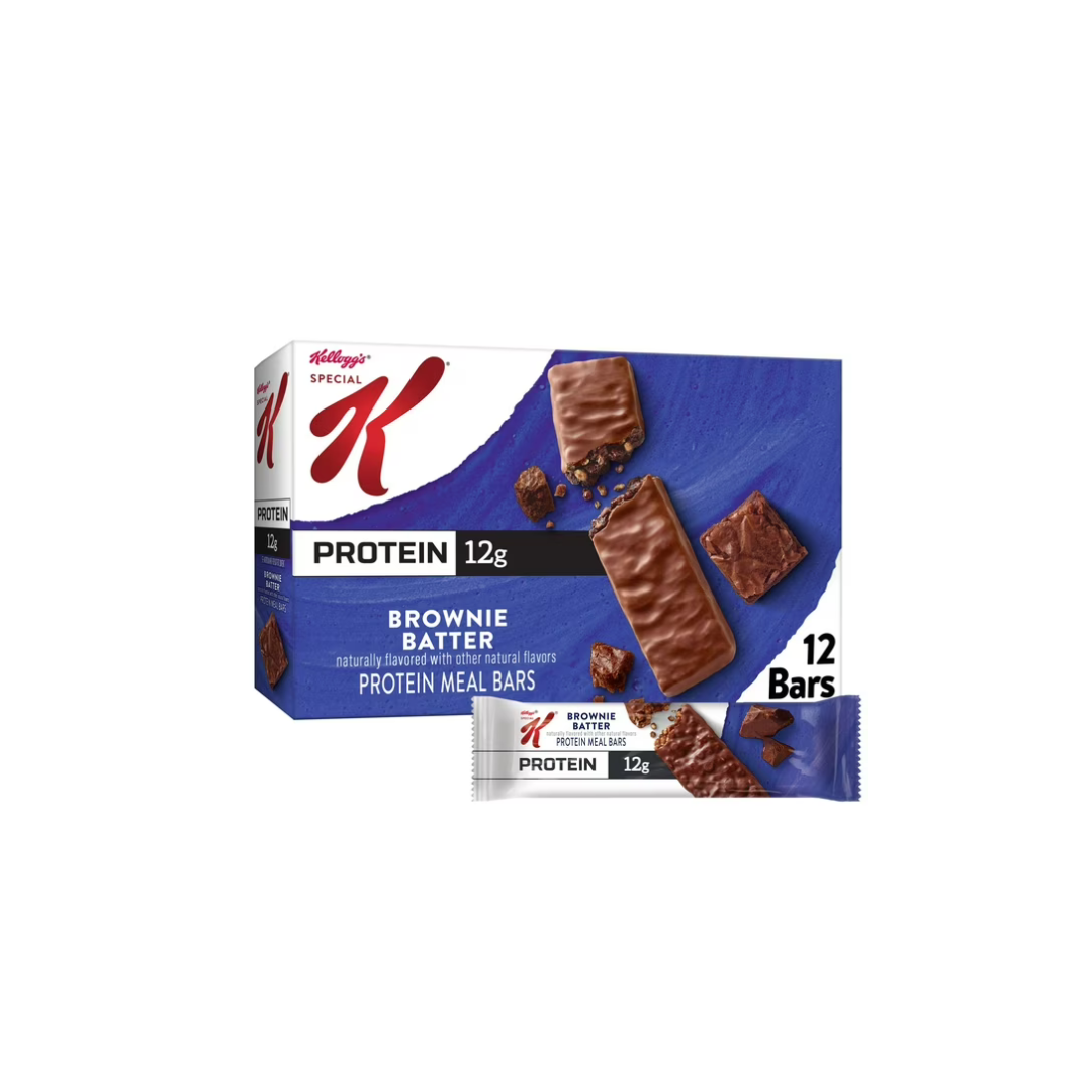 Kellogg's Special K Brownie Batter Chewy Protein Meal Bars, Ready-to-Eat, 19 oz, 12 Count
