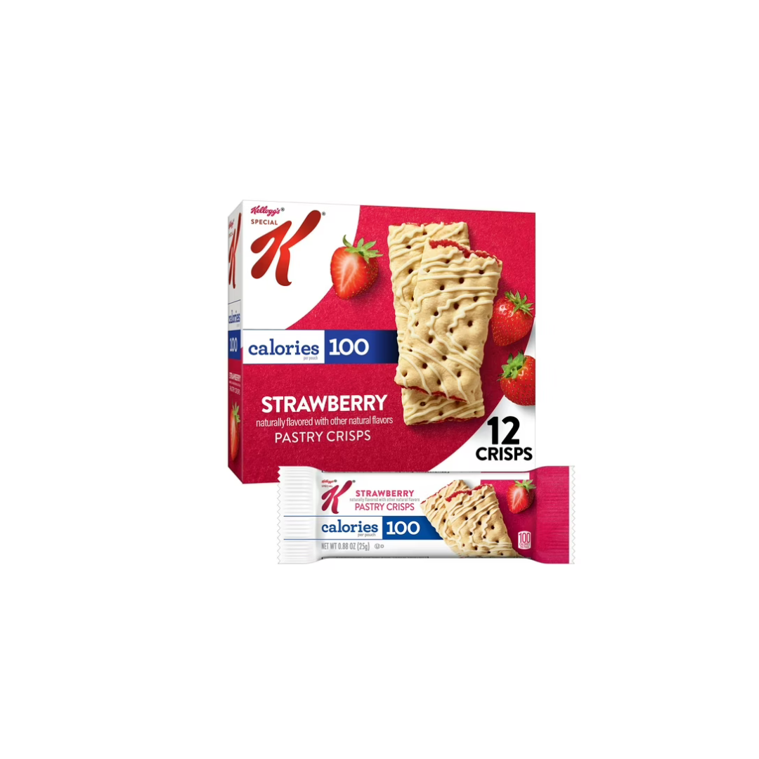 Special K Bar Strawberry Chewy Pastry Crisps, 100 Calorie Snacks, 5.28 oz, 12 Count