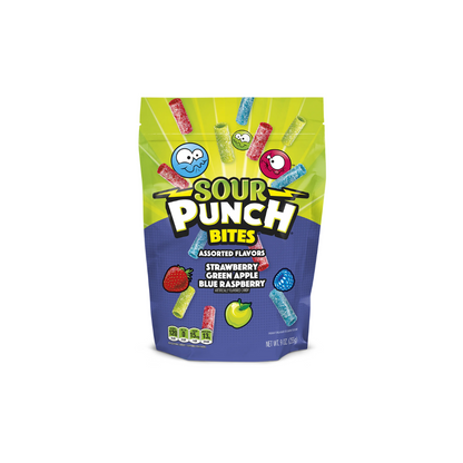 Sour Punch Bites Assorted Flavors Candy, 9oz Resealable Bag
