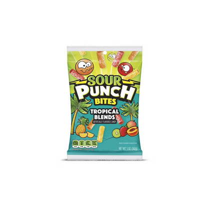 Sour Punch Bites, Tropical Blends Chewy Candy Pieces, 5oz Bag