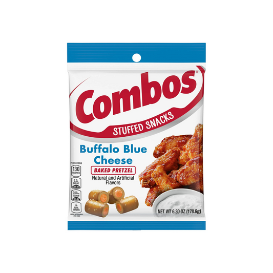 Combos Snacks Buffalo Blue Cheese Baked Pretzel Snacks - 6.3 oz Bag