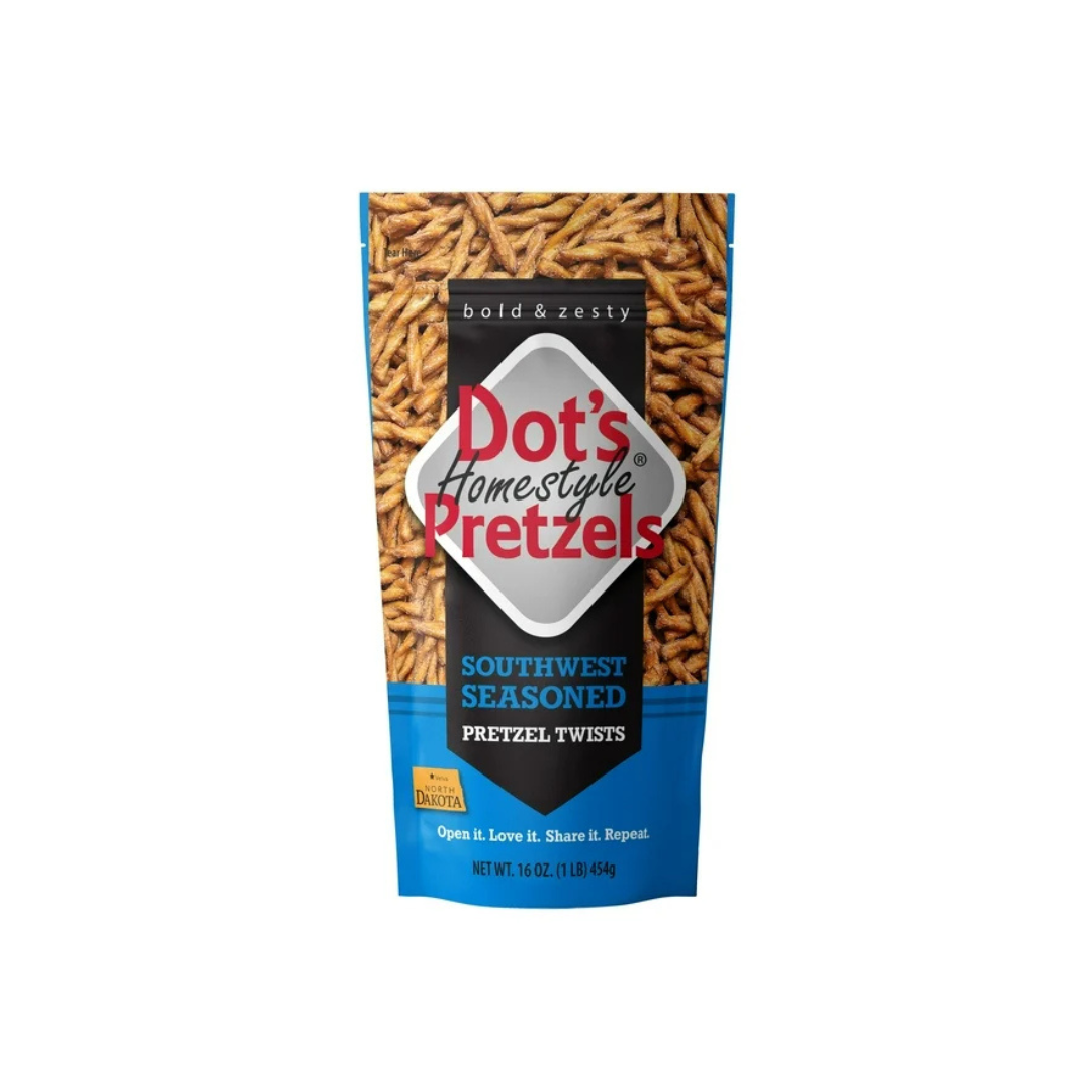 Dot's Homestyle Pretzels Southwest Seasoned Pretzel Twists, 16 oz (Pack of 4)